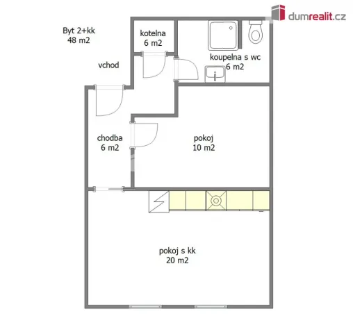 Pronájem bytu 2+kk, Mělník, Jiřího z Poděbrad, 48 m2