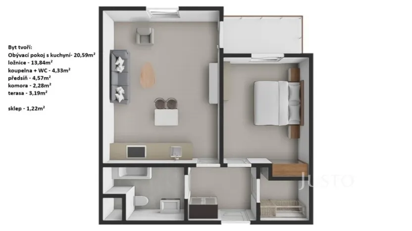 Prodej bytu 2+kk, Praha - Uhříněves, Oty Bubeníčka, 45 m2