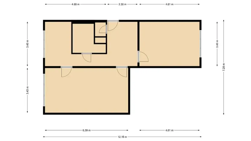 Pronájem bytu 2+1, Jirkov, Studentská, 61 m2