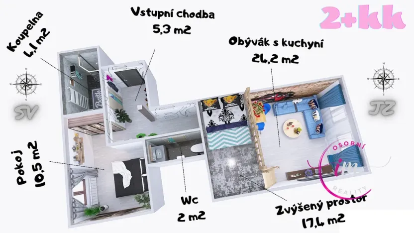 Prodej bytu 2+kk, Jihlava, Lazebnická, 65 m2