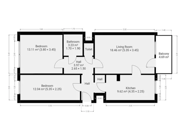 Pronájem bytu 3+1, Praha - Chodov, Valentova, 66 m2