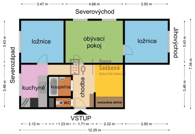 Prodej bytu 3+1, Jindřichův Hradec - Jindřichův Hradec IV, Jakubská, 68 m2