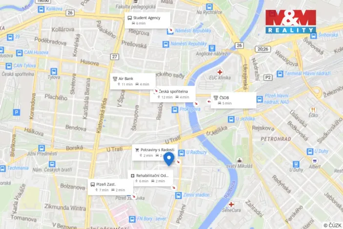 Pronájem bytu 2+kk, Plzeň, Antonína Uxy, 54 m2