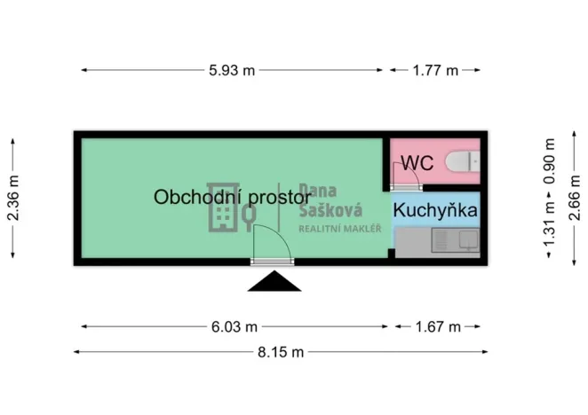 Pronájem obchodního prostoru, Jindřichův Hradec - Jindřichův Hradec I, nám. Míru, 18 m2