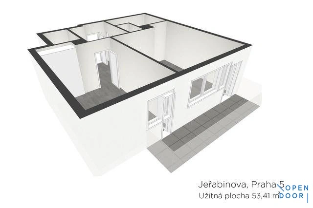 Pronájem bytu 2+kk, Praha - Motol, Jeřabinová, 50 m2