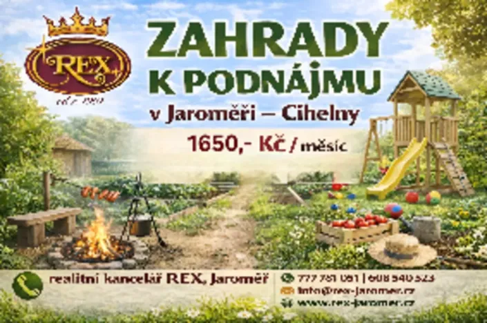 Pronájem zahrady, Jaroměř, Slovenská, 384 m2