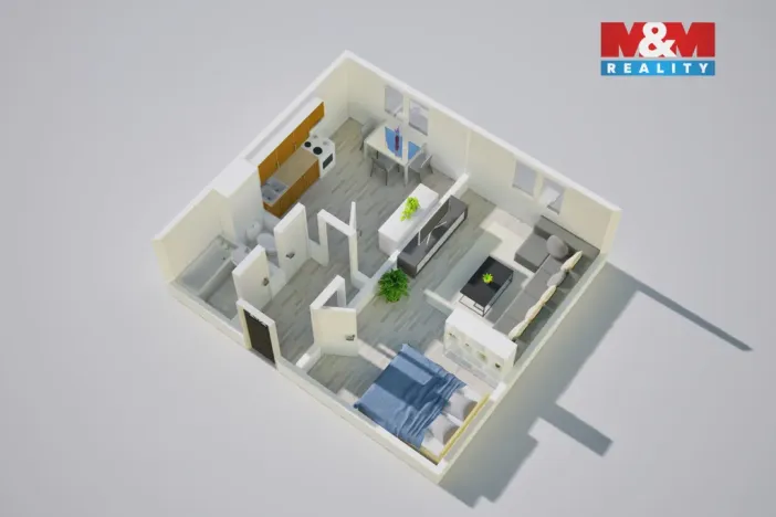 Prodej bytu 1+1, Ústí nad Labem - Krásné Březno, Rozcestí, 41 m2