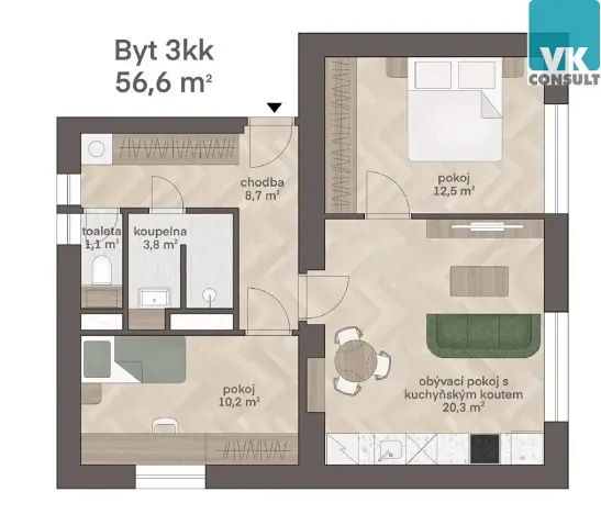 Pronájem bytu 3+kk, Litomyšl, 9. května, 56 m2