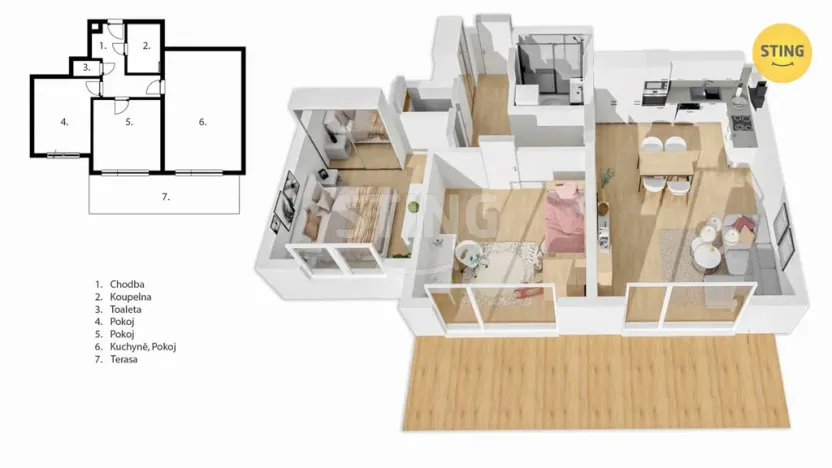 Pronájem bytu 3+kk, Bílov, 74 m2