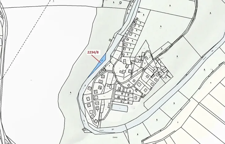 Dražba pozemku, Římov, 682 m2