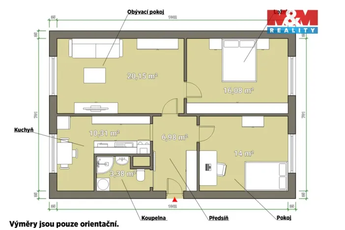 Pronájem bytu 3+1, Plzeň - Skvrňany, Macháčkova, 70 m2
