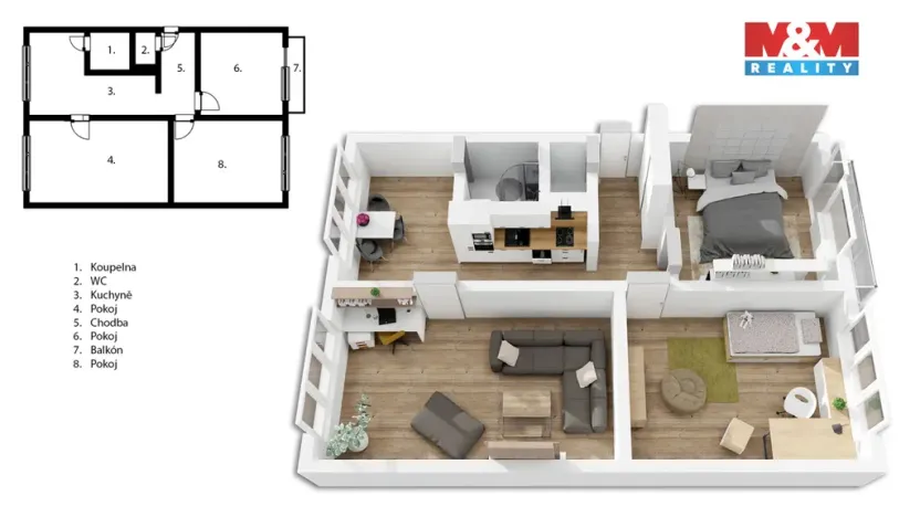 Prodej bytu 3+1, Jihlava, Březinova, 74 m2