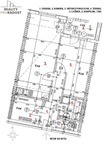 Pronájem bytu 2+kk, Brno, Haškova, 53 m2