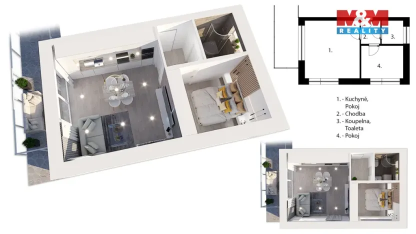 Prodej bytu 2+kk, Králíky - Červený Potok, 39 m2