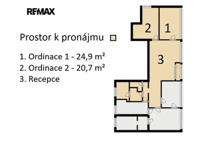 Pronájem ordinace, Praha - Nusle, Hradeckých, 62 m2