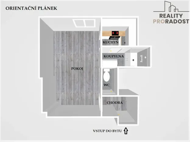 Pronájem bytu 1+kk, Olomouc, Valdenská, 25 m2