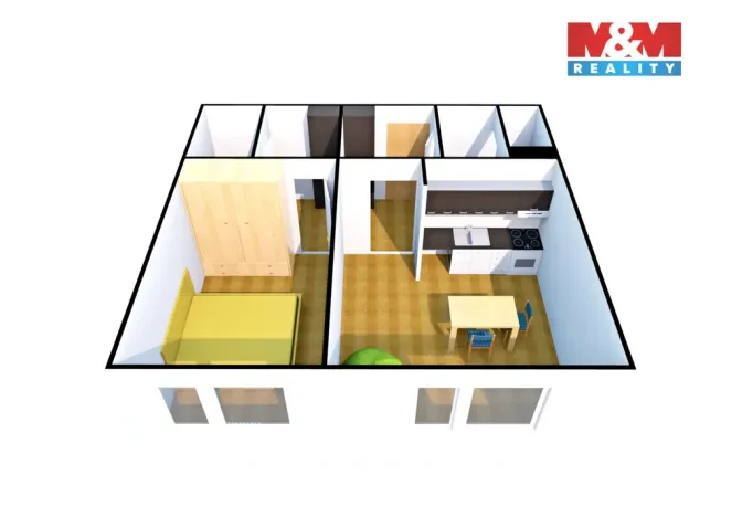 Pronájem bytu 2+kk, Ústí nad Labem - Bukov, Na Kohoutě, 42 m2