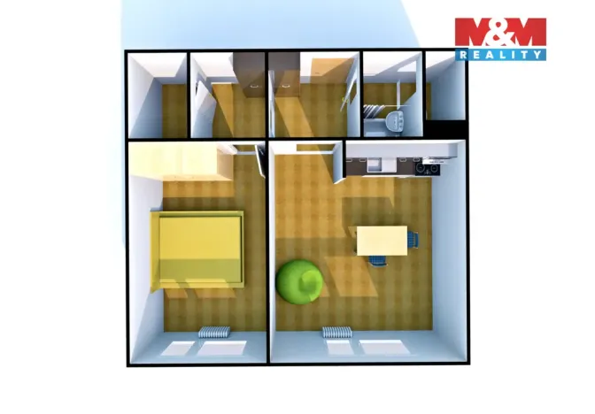 Pronájem bytu 2+kk, Ústí nad Labem - Bukov, Na Kohoutě, 42 m2