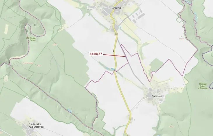 Dražba pozemku, Březník, 86 m2