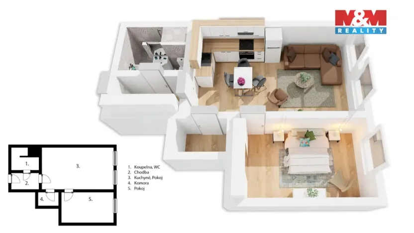 Pronájem bytu 2+kk, Praha - Hostivař, Hostivařská, 41 m2