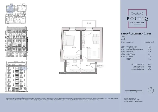 Prodej bytu 2+kk, Praha - Karlín, Křižíkova, 46 m2