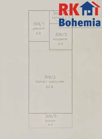 Pronájem bytu 1+kk, Praha - Letňany, Pavla Beneše, 33 m2