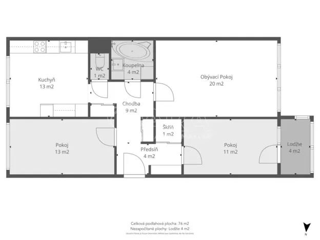 Prodej bytu 3+1, Praha - Černý Most, Vybíralova, 77 m2