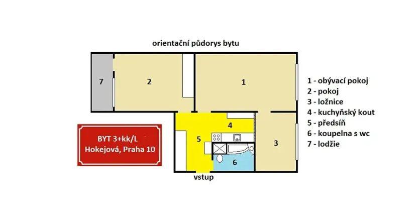 Pronájem bytu 3+kk, Praha - Hostivař, Hokejová, 60 m2