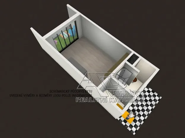 Pronájem bytu 1+kk, České Budějovice, 23 m2