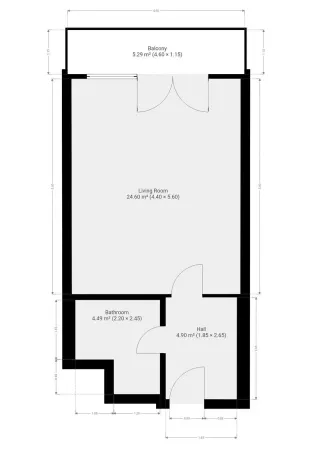 Pronájem bytu 1+kk, Praha - Hloubětín, Poděbradská, 37 m2