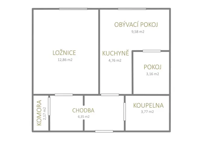 Prodej bytu 2+kk, Ústí nad Labem, Šrámkova, 40 m2