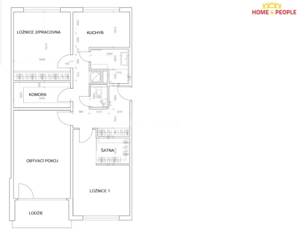 Pronájem bytu 3+1, Praha - Kamýk, Zárubova, 83 m2