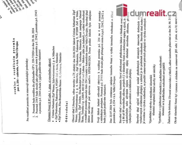 Prodej pozemku pro bydlení, Velké Chvojno, 700 m2