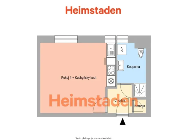 Pronájem bytu 1+kk, Havířov - Město, Kolmá, 25 m2