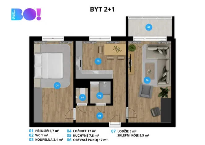 Prodej bytu 2+1, Karviná, Olbrachtova, 60 m2