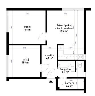 Prodej bytu 3+kk, Zlín, 65 m2