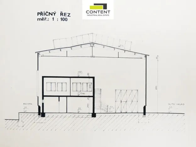 Pronájem skladu, Nýřany, Šůlova, 1500 m2
