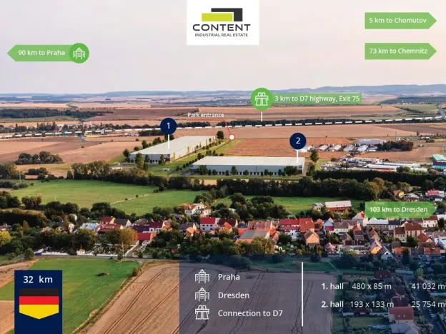 Pronájem výrobních prostor, Údlice, Droužkovická, 5000 m2