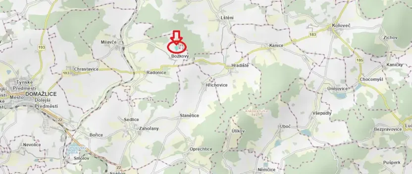 Prodej lesa, Milavče, 5759 m2