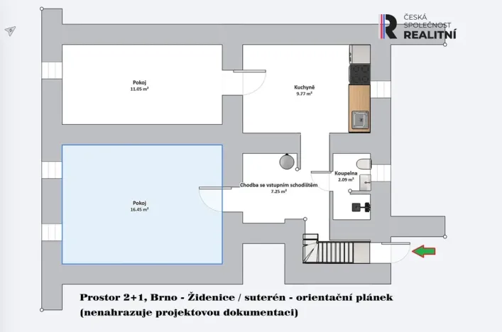 Prodej bytu 2+1, Brno - Židenice, Rokycanova, 50 m2