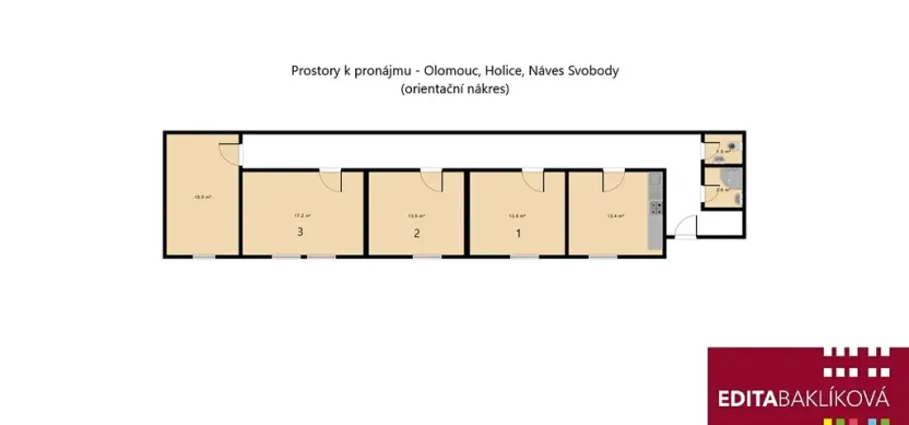 Pronájem pokoje, Olomouc, Náves Svobody, 14 m2