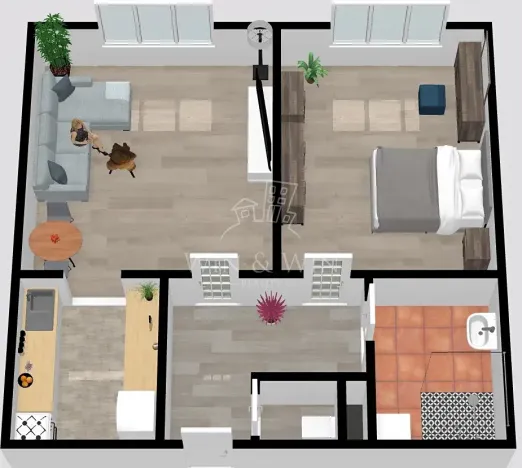 Pronájem bytu 2+kk, Praha - Vršovice, Sámova, 47 m2