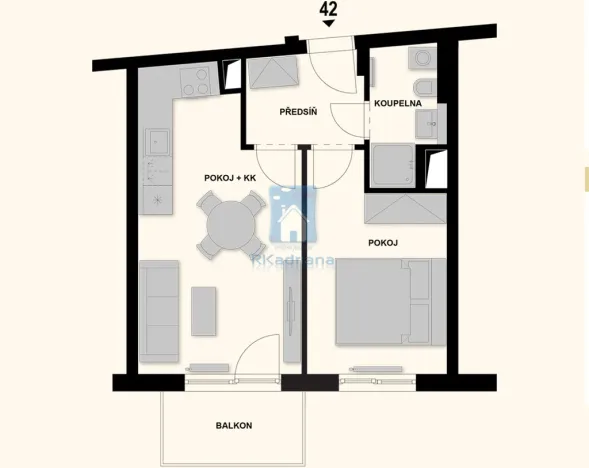 Pronájem bytu 2+kk, Praha, Maroldova, 43 m2