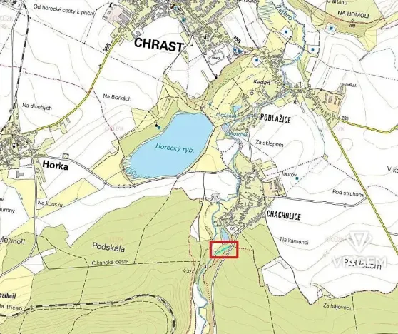 Prodej podílu lesa, Chrast, 1007 m2