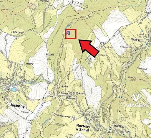 Prodej podílu lesa, Roztoky u Semil, 2737 m2