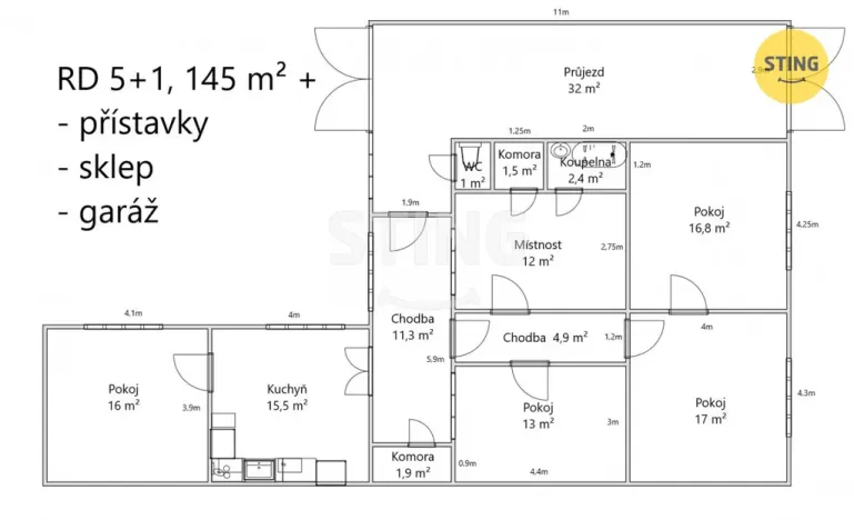 Prodej rodinného domu, Prušánky, Hodonínská, 145 m2