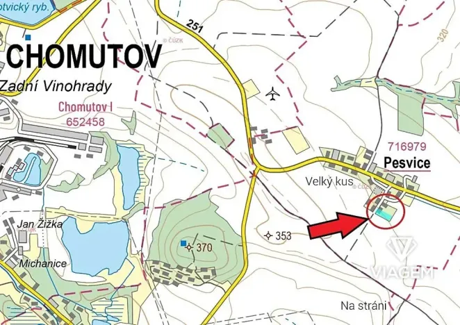 Prodej podílu pole, Pesvice, 570 m2