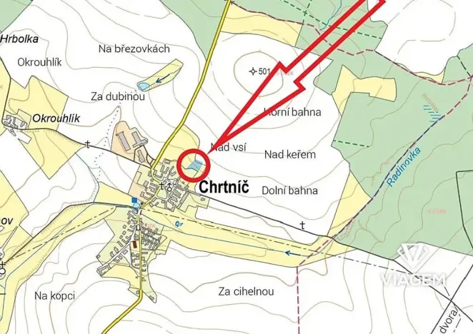 Prodej pole, Chrtníč, 2494 m2