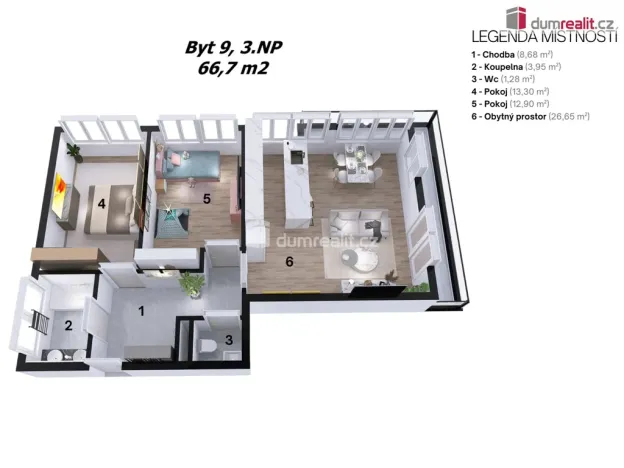 Prodej bytu 3+kk, Mělník, Rohelova, 66 m2