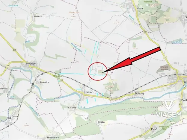 Prodej podílu pole, Křesín, 1441 m2